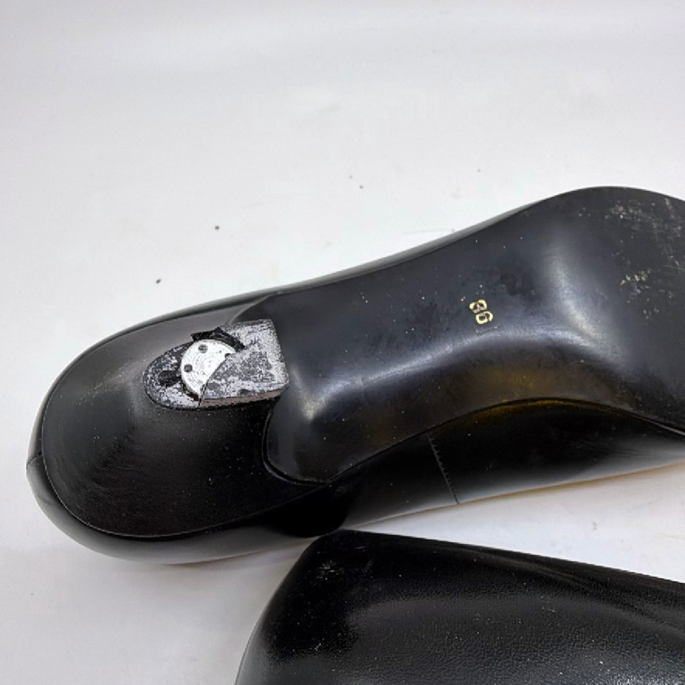 Yves Saint Laurent Buckle Kitten Heel Black Leather 36 Pump - Picture 8 of 8